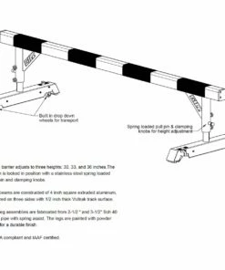 Gill 4/Set Steeplechase Barriers w/ Drop Down Wheels -Track & Field Sales Store a87 109 diagram