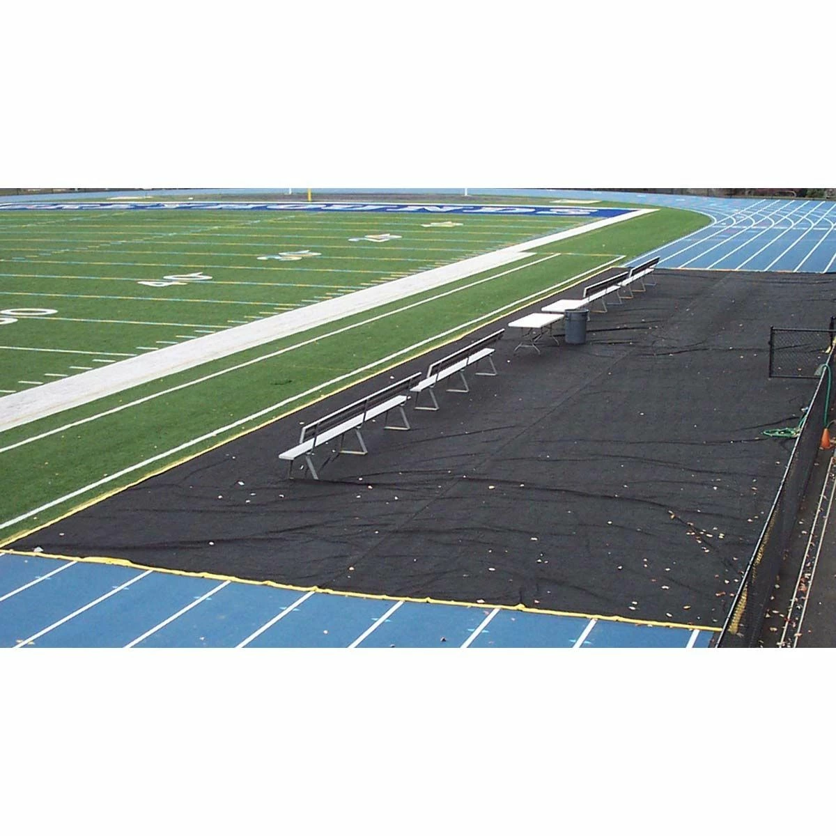 Aer-Flo Bench Zone Sideline Track Protector, 15'x150' 1 Aer-Flo Bench Zone Sideline Track Protector, 15'x150'